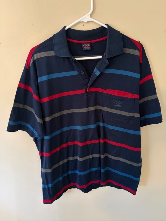 Paul & Shark Other - Paul & Shark Navy Polo with Red, Blue & Gray Stripes